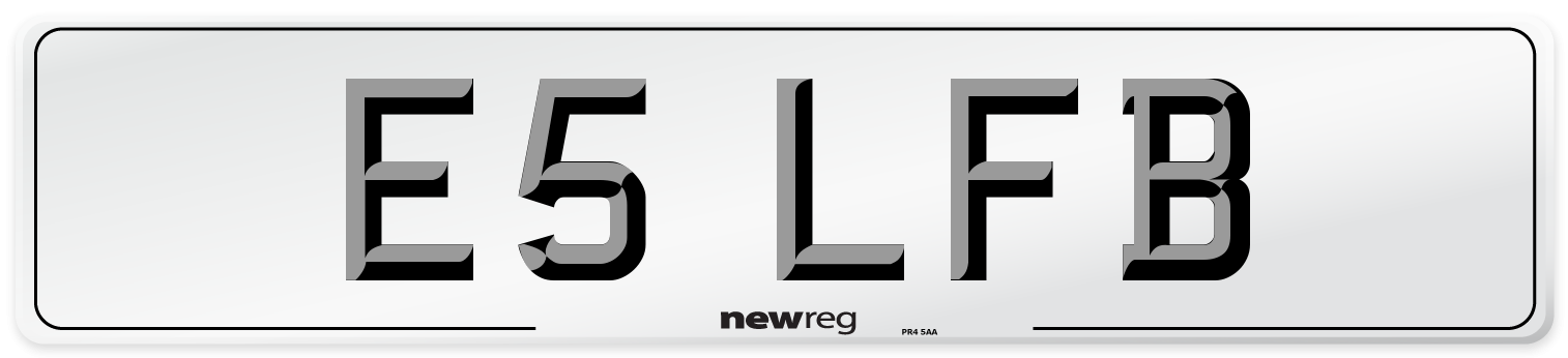 E5 LFB Number Plate from New Reg